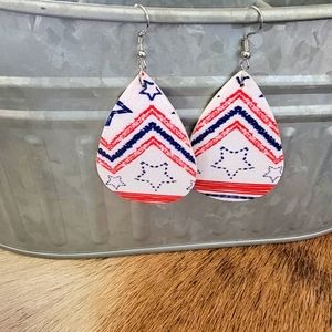 Faux leather teardrop earrings